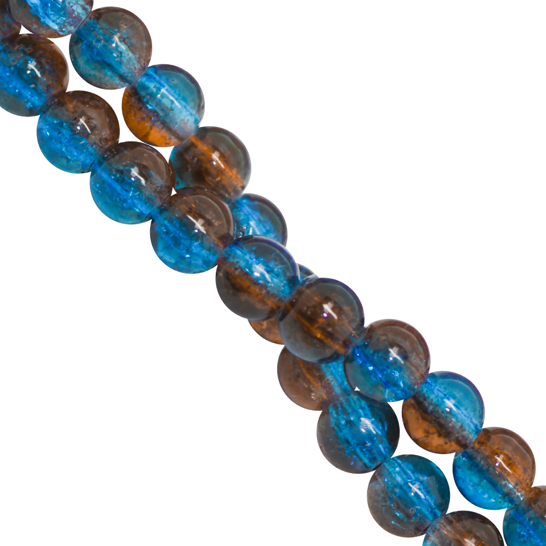 Marble Style Glass Beads, Cracked, 6mm, Approx 130 pcs per strand, Available in Multiple Colours