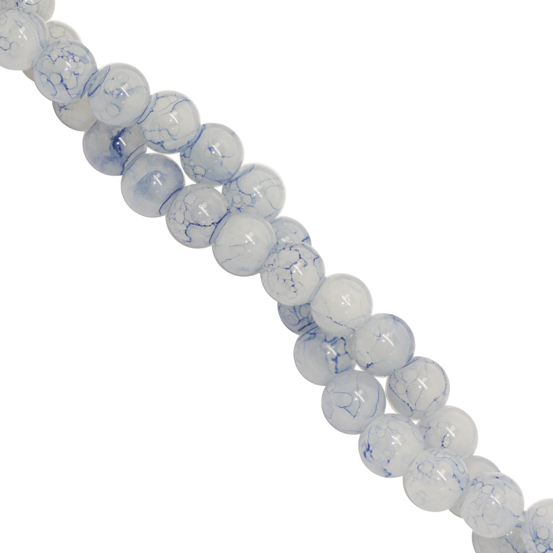 Marble Style Glass Beads, 6mm, Tie Dye, 140 pcs per strand, Available in Multiple Colours