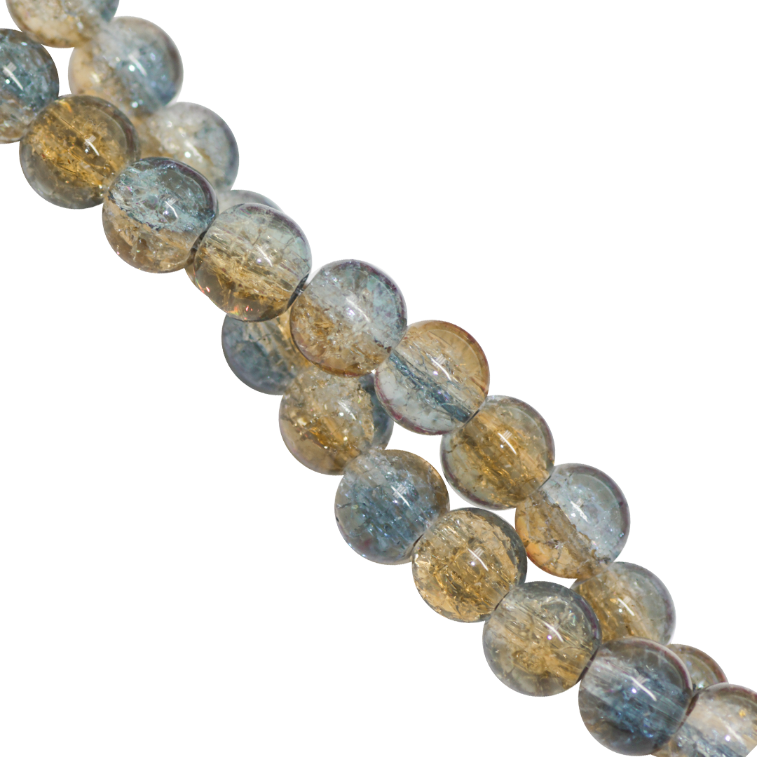 Marble Style Glass Beads, Cracked, 8mm, Approx 95 pcs per strand, Available in Multiple Colours