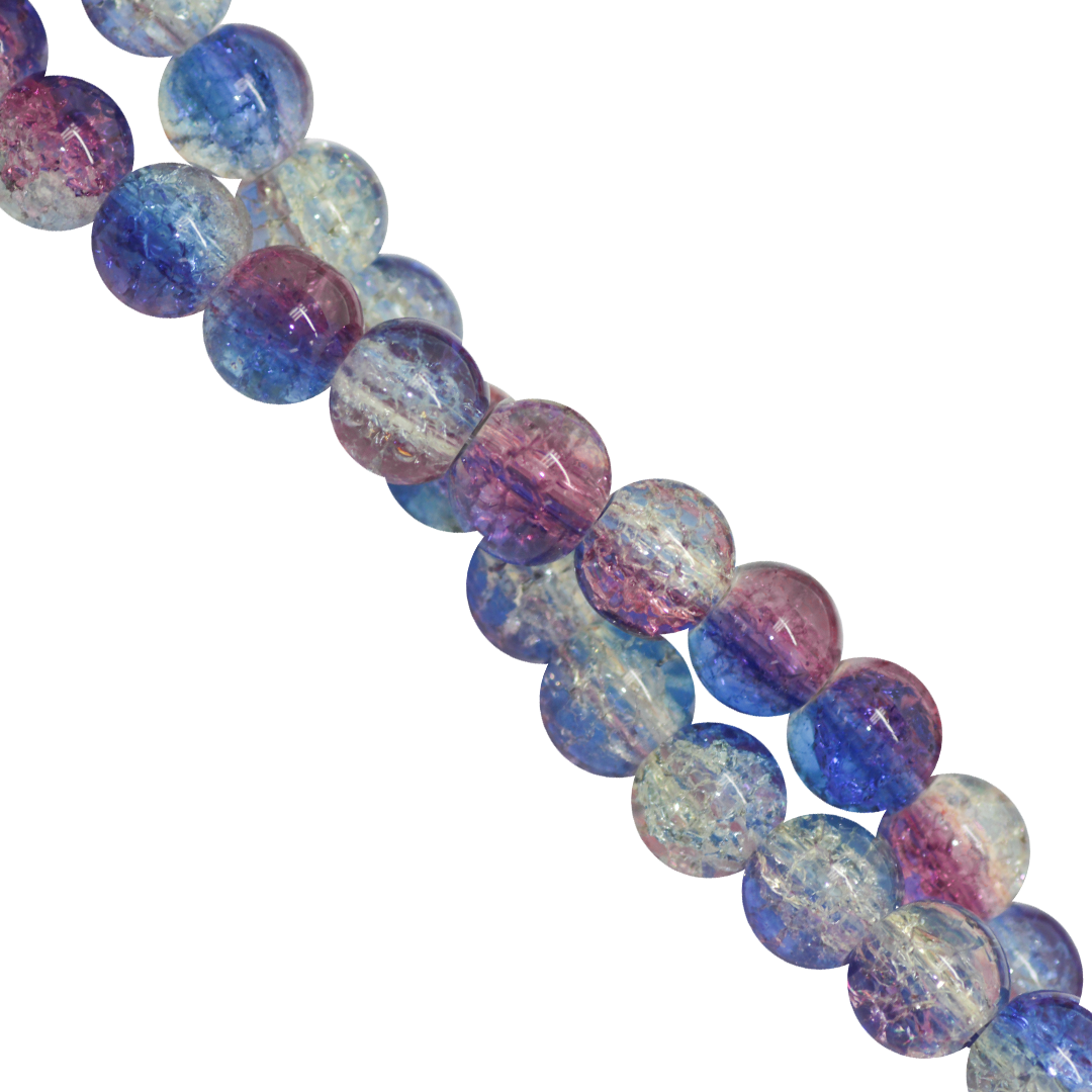 Marble Style Glass Beads, Cracked, 8mm, Approx 95 pcs per strand, Available in Multiple Colours