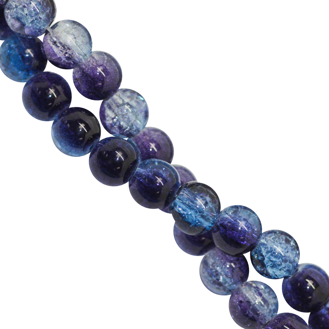 Marble Style Glass Beads, Cracked, 8mm, Approx 95 pcs per strand, Available in Multiple Colours