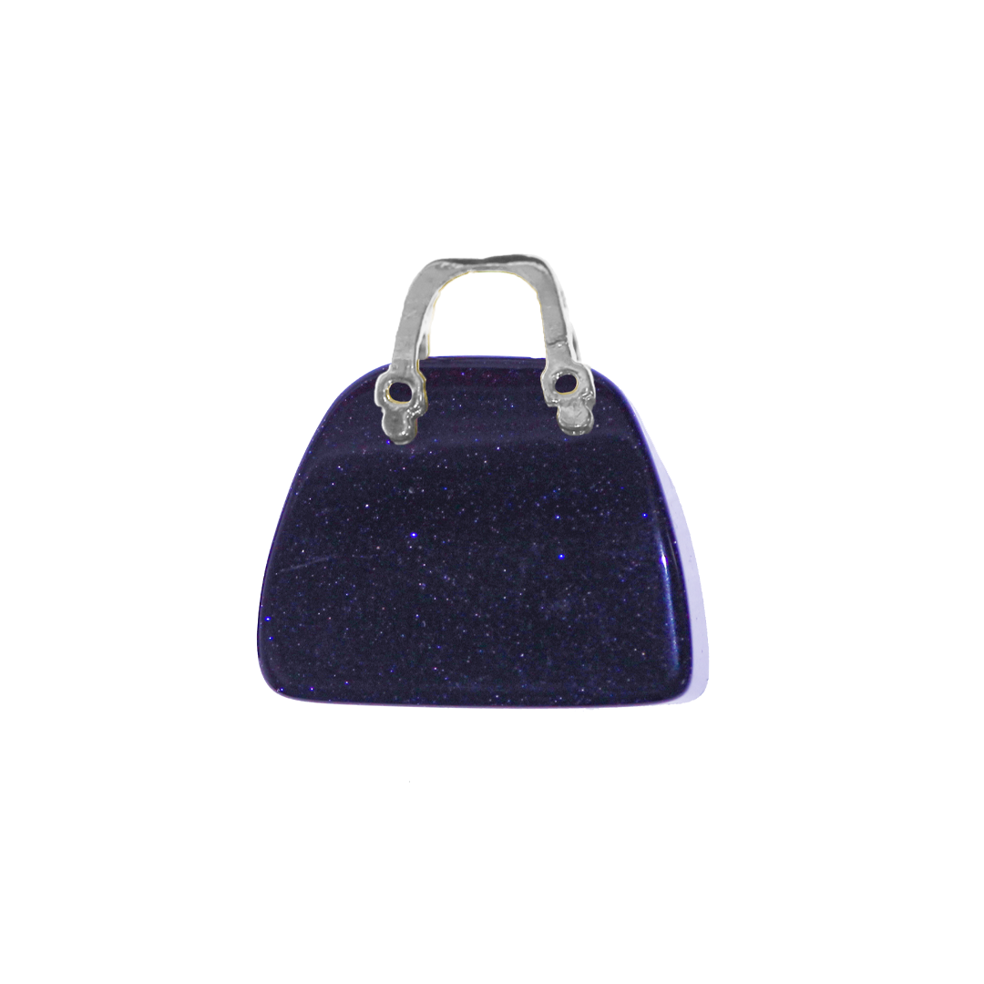Gemstone Pendant, Handbag, Semi-Precious Stone, Approx 26mm x 25mm, Sold Per pkg of 1, Available in Multiple Gemstones