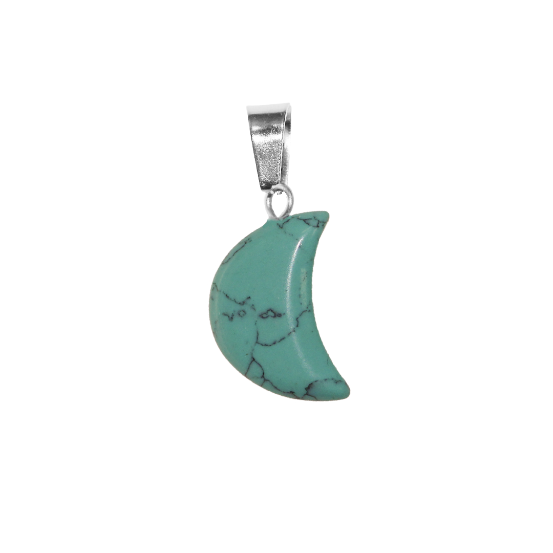 Gemstone Pendant, Moon, 18mm x 12mm, Available in Multiple Gemstones, Sold Per pkg of 1