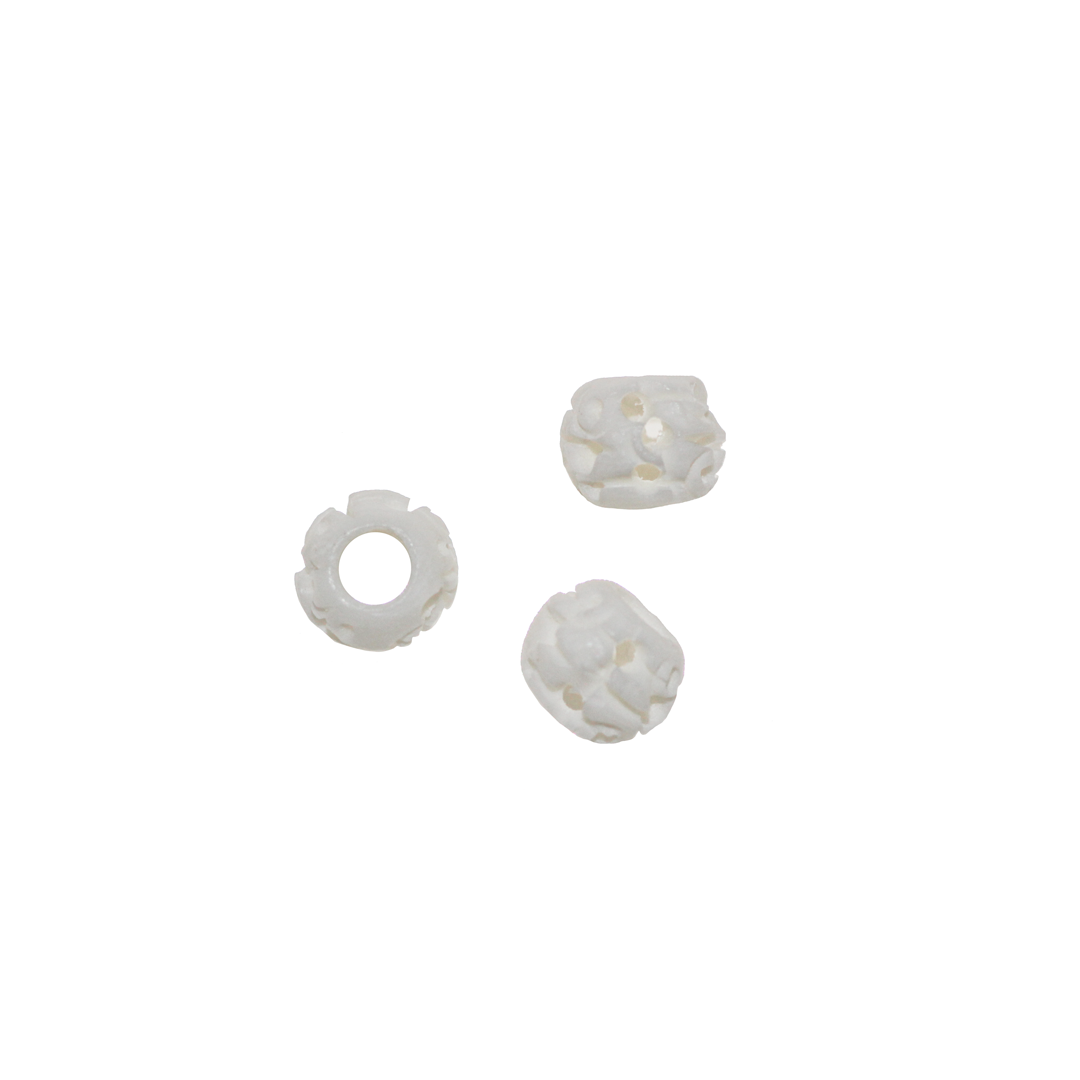 Bone Beads, Carved, Rondelle, Ivory, Available in Multiple Sizes