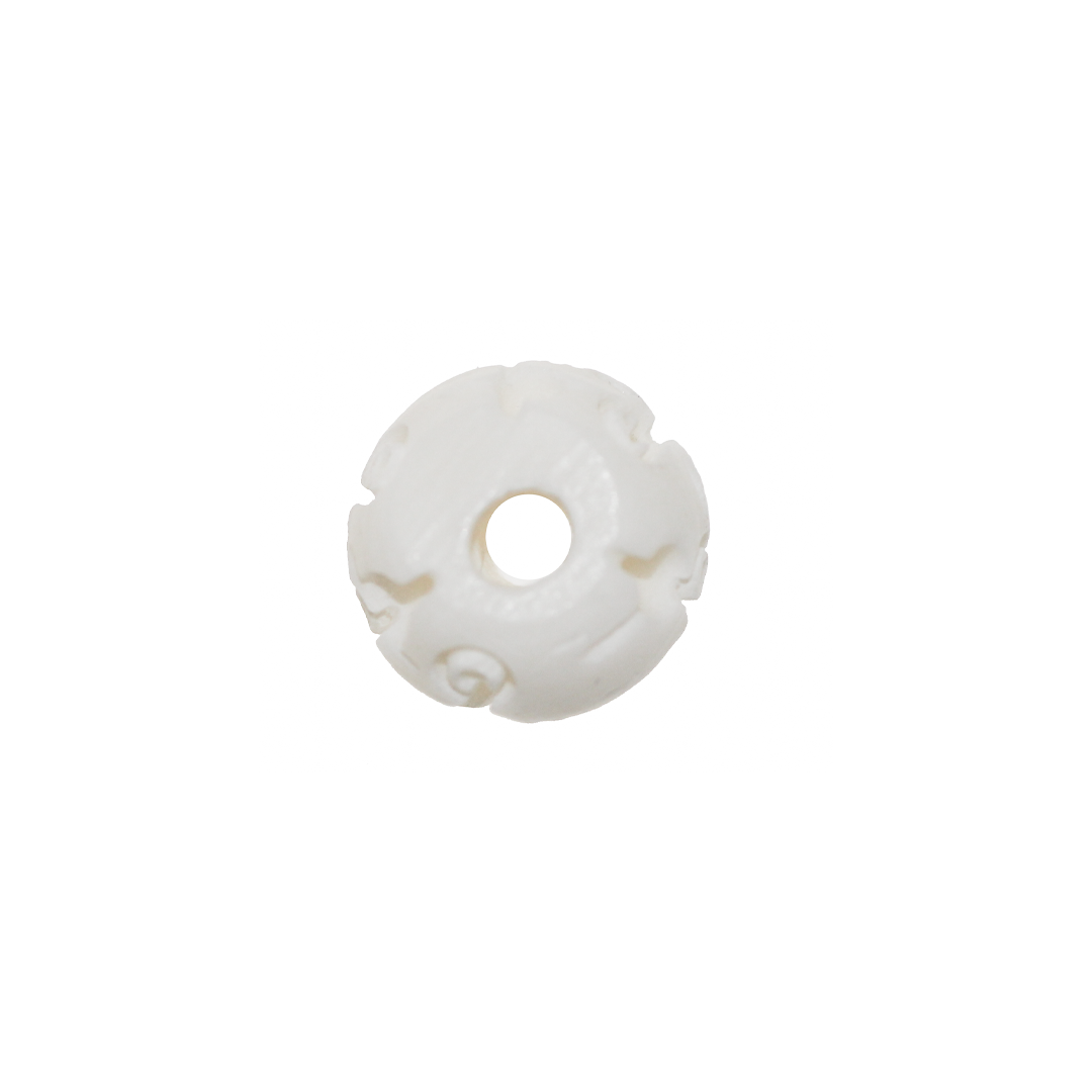 Bone Beads, Carved, Rondelle, Ivory, Available in Multiple Sizes