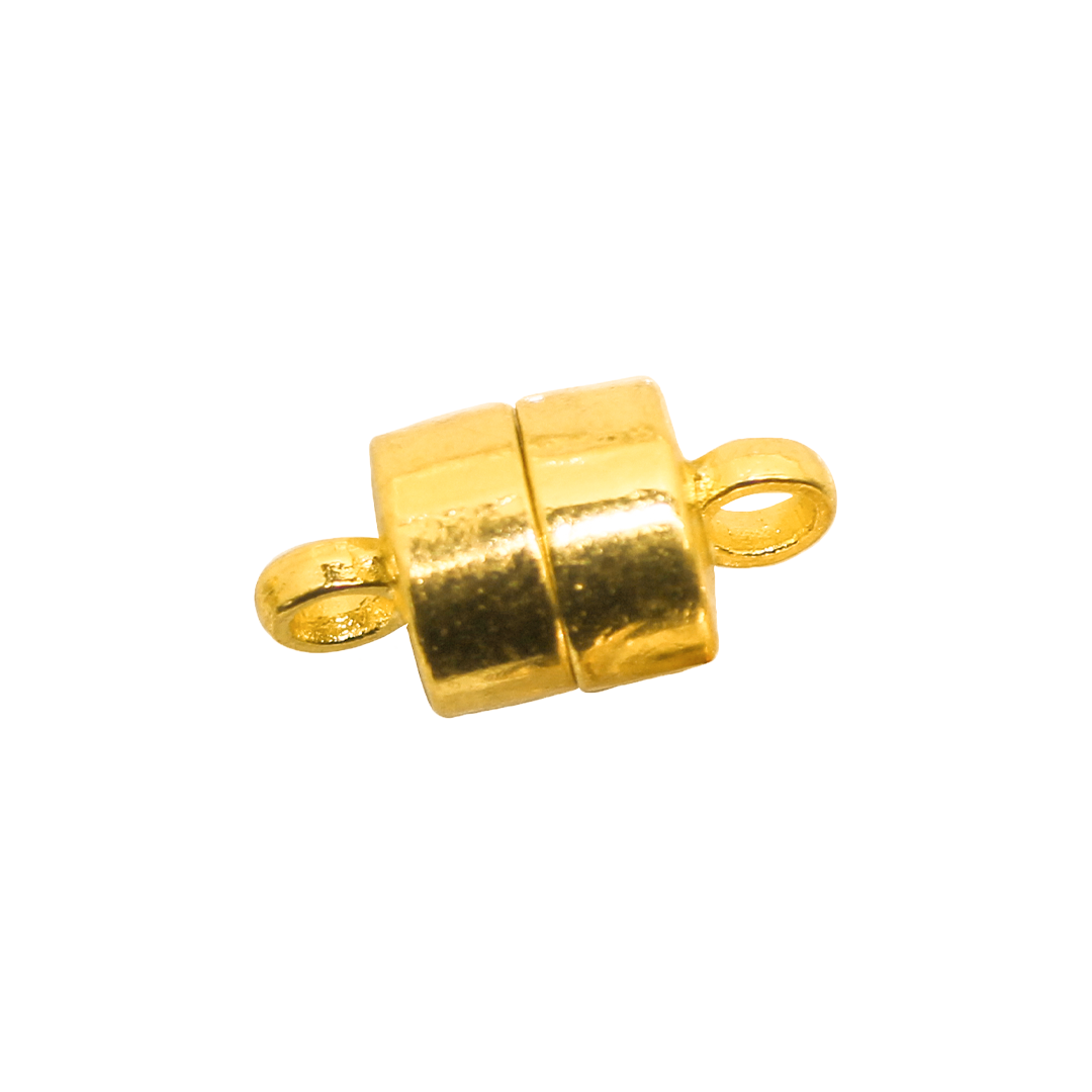 Clasp, Magnetic Barrel, Gold, Alloy, 12.5mm x 6.5mm, Sold Per pkg of 6