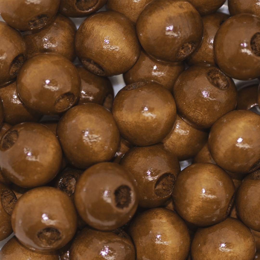 Large Hole Wood Beads, Brown, Available in Multiple Sizes