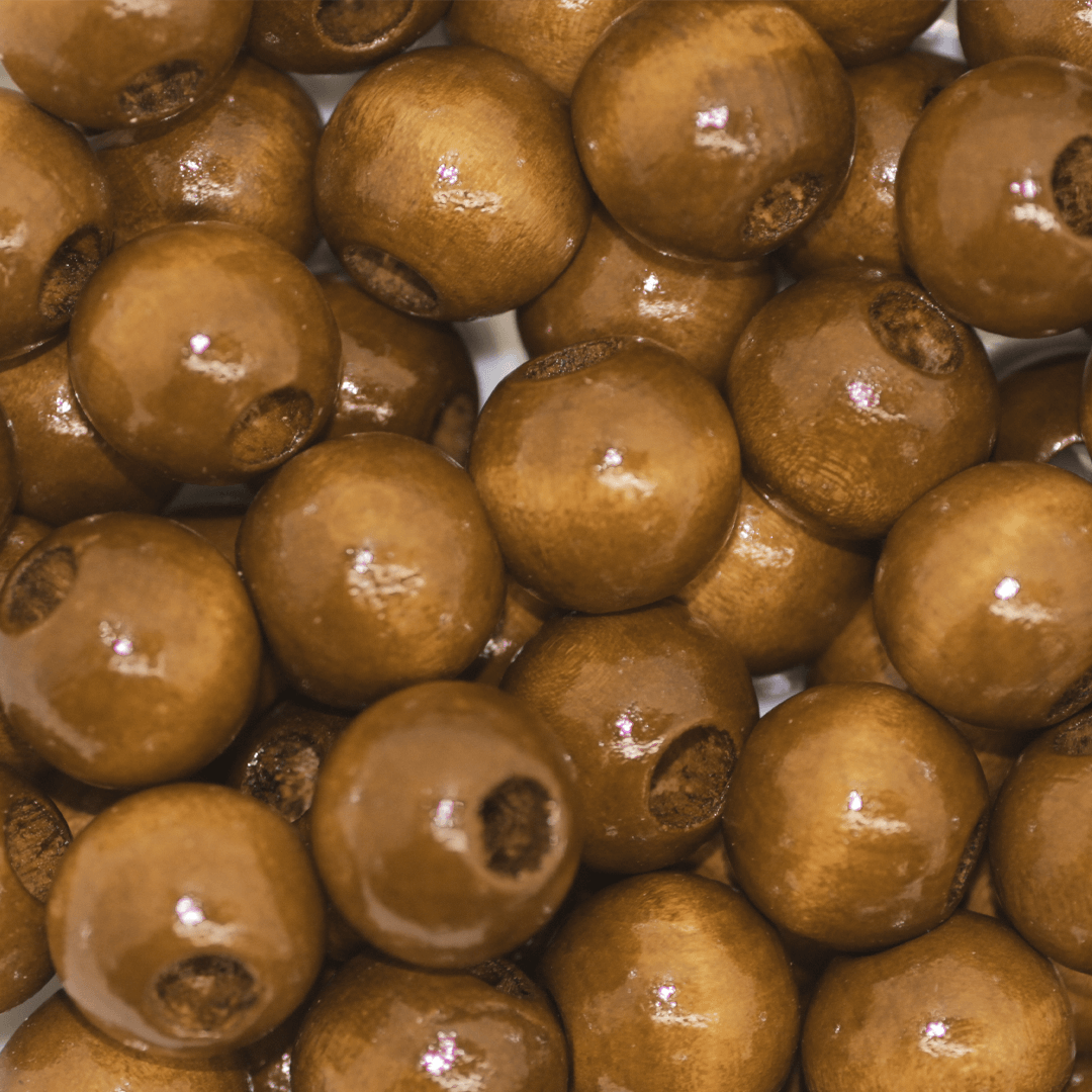 Large Hole Wood Beads, Brown, Available in Multiple Sizes
