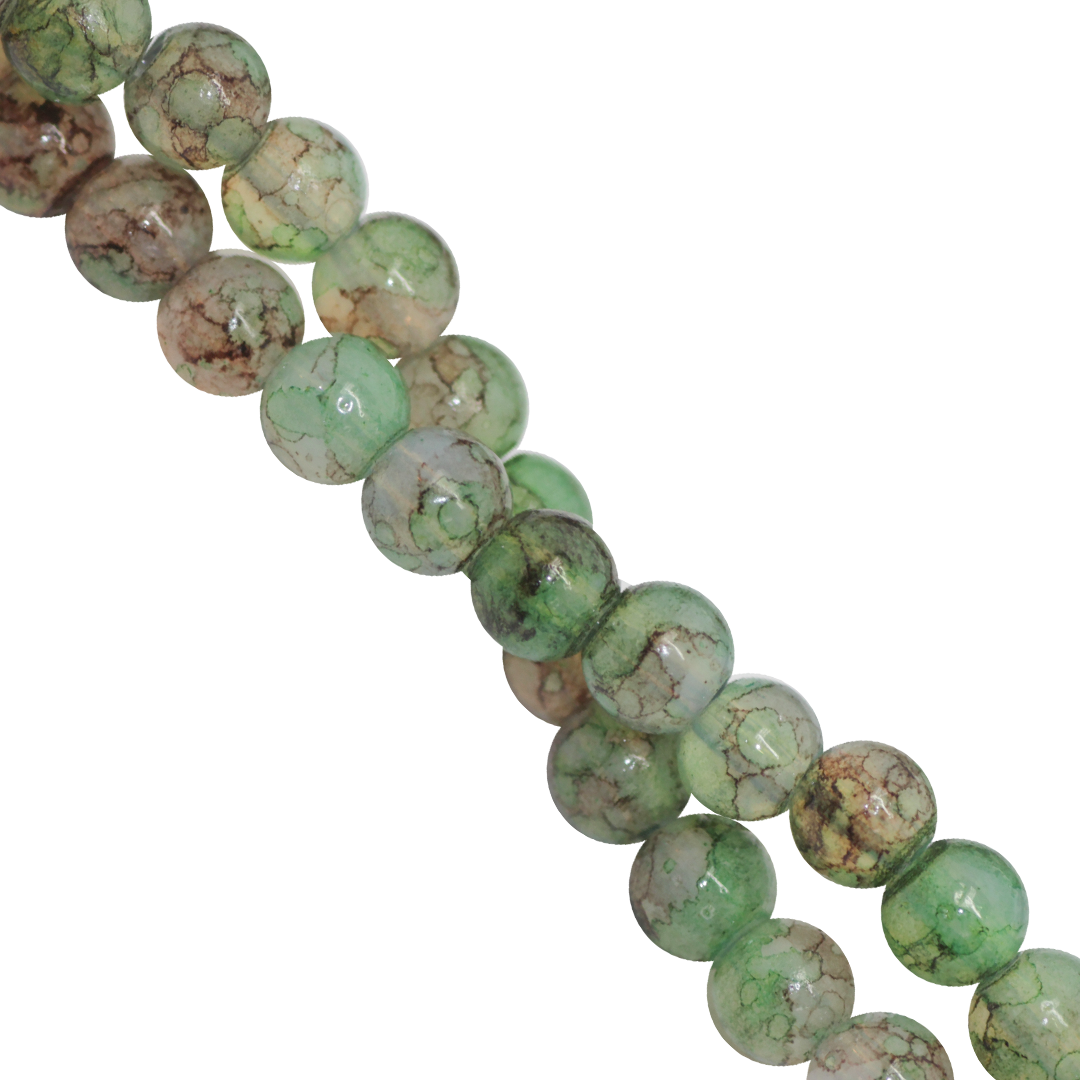 Marble Style Glass Beads, Tie Dye, 4mm, Approx 190 pcs per strand, Available in Multiple Colours