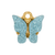 Charm, Glitter Butterfly, Gold, Alloy, 12.5mm x 13mm x 3mm, Sold Per pkg of 10, Available in Multiple Colours