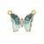 Glass Crystal Connector, Butterfly, Gold, Alloy, 17mm x 23mm, Sold Per pkg of 1, Available in Multiple Colours
