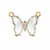 Glass Crystal Connector, Butterfly, Gold, Alloy, 17mm x 23mm, Sold Per pkg of 1, Available in Multiple Colours