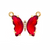 Glass Crystal Connector, Butterfly, Gold, Alloy, 17mm x 23mm, Sold Per pkg of 1, Available in Multiple Colours