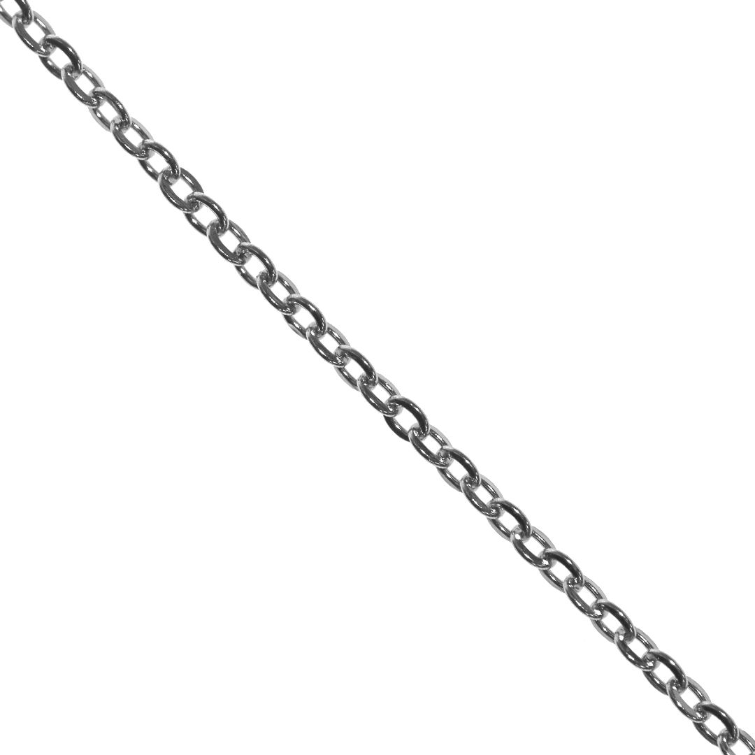 Cable Chain, Silver, Stainless Steel, 19.5 inches, 1 pc