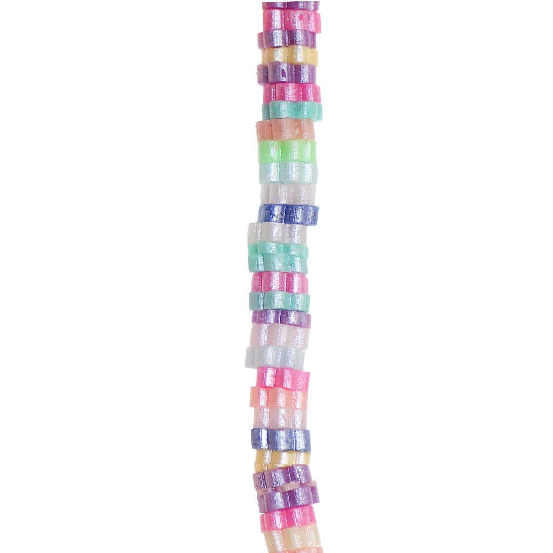 Heishi Beads Shiny Flower Polymer Clay Beads 4mm Candy Approx 260 pcs per srand