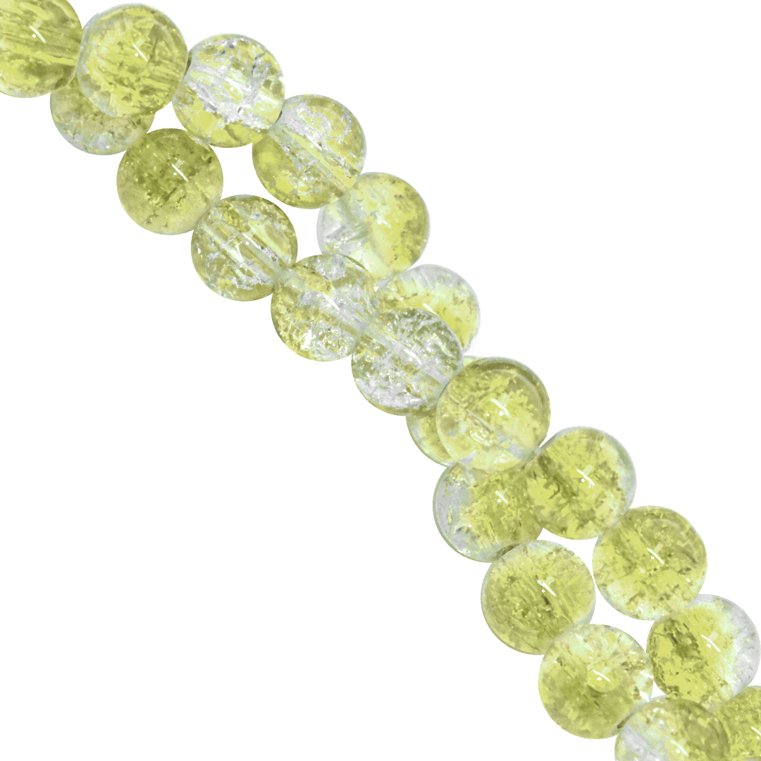 Marble Style Glass Beads, Cracked, 6mm, Approx 130 pcs per strand, Available in Multiple Colours