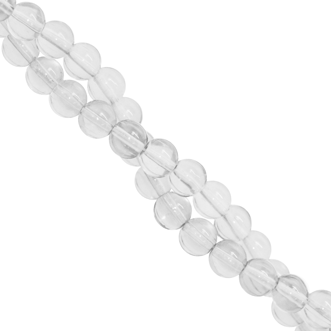 Clear Glass Beads, 6mm, Approx 135 pcs per strand, Available in Multiple Colours