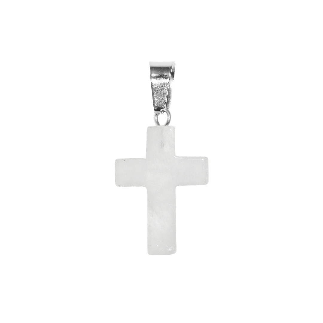 Gemstone Pendant, Cross, 25mm x 18mm, Available in Multiple Semi-Precious Stones, Sold Per pkg of 1