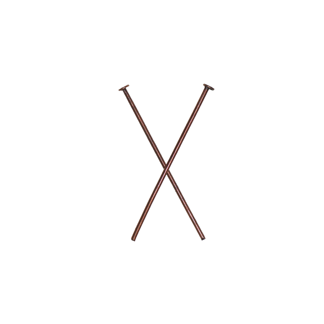 Flat Head Pins, Copper, Alloy, 1.17 inches, 21 Gauge, Sold Per pkg of Approx 200 pcs