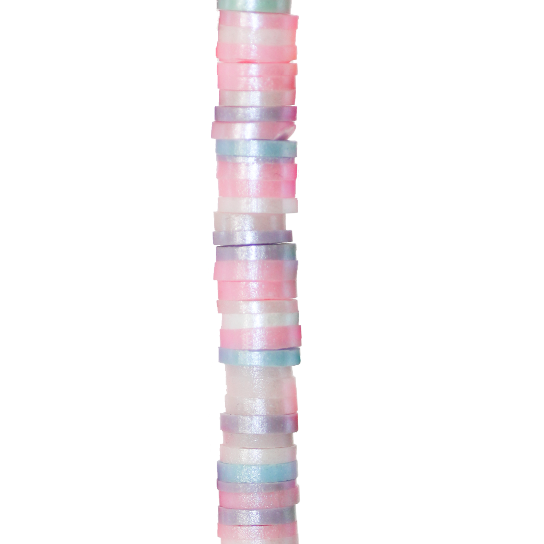 Heishi Beads, Shiny, Flat Disk Polymer Clay Beads, 6mm, Available in Multiple Colours