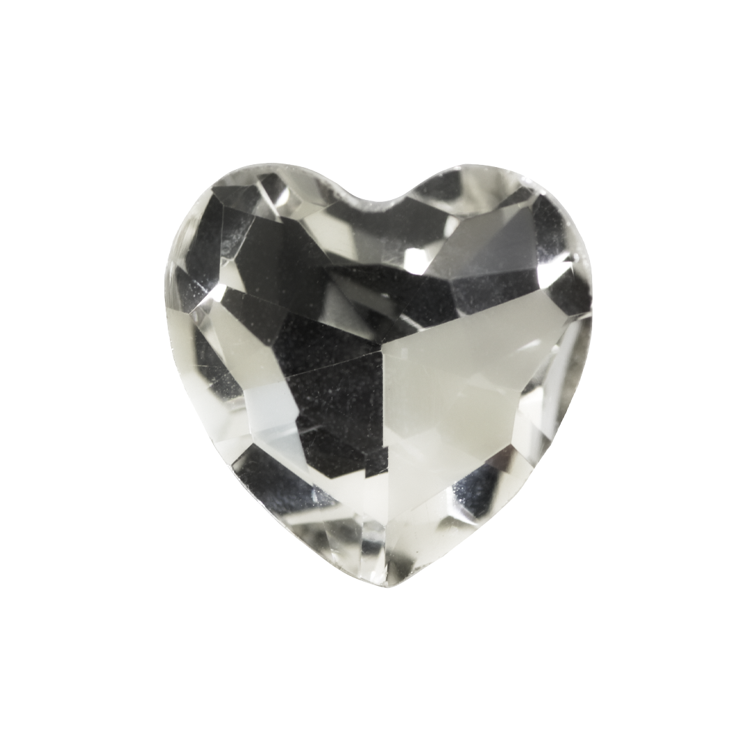 Glass Crystal Heart, No Hole, 26mm x 26mm, Sold Per pkg of 2