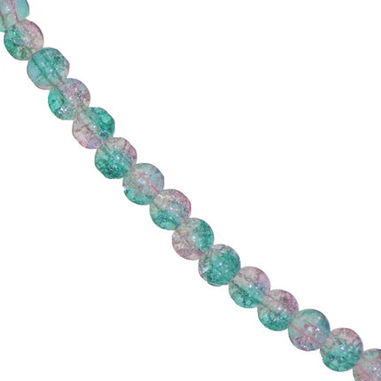 Marble Style Glass Beads, Cracked, 8mm, Approx 95 pcs per strand, Available in Multiple Colours