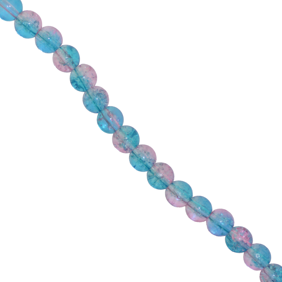 Marble Style Glass Beads, Cracked, 6mm, Approx 130 pcs per strand, Available in Multiple Colours