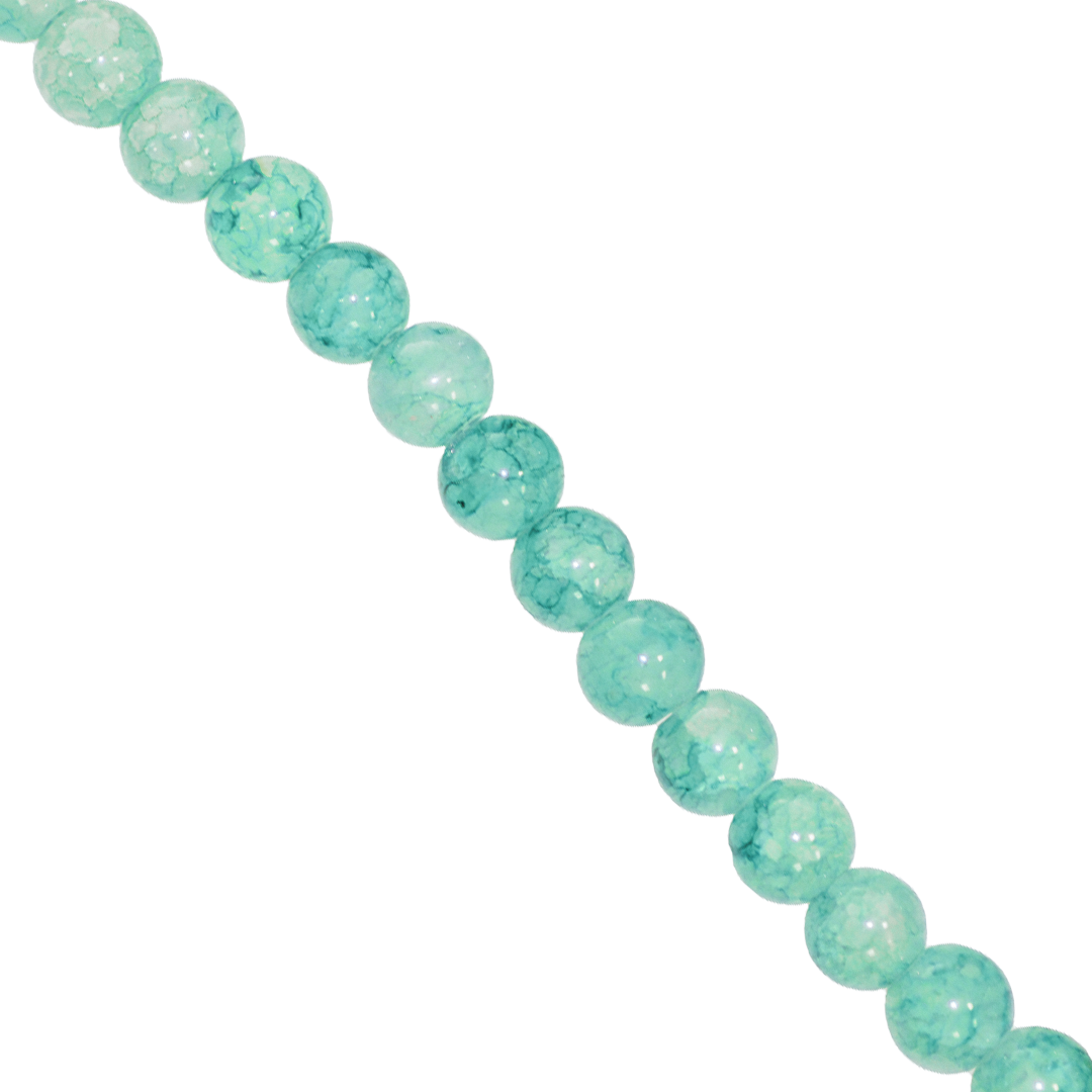 Marble Style Glass Beads, Cracked, 8mm, Approx 95 pcs per strand, Available in Multiple Colours