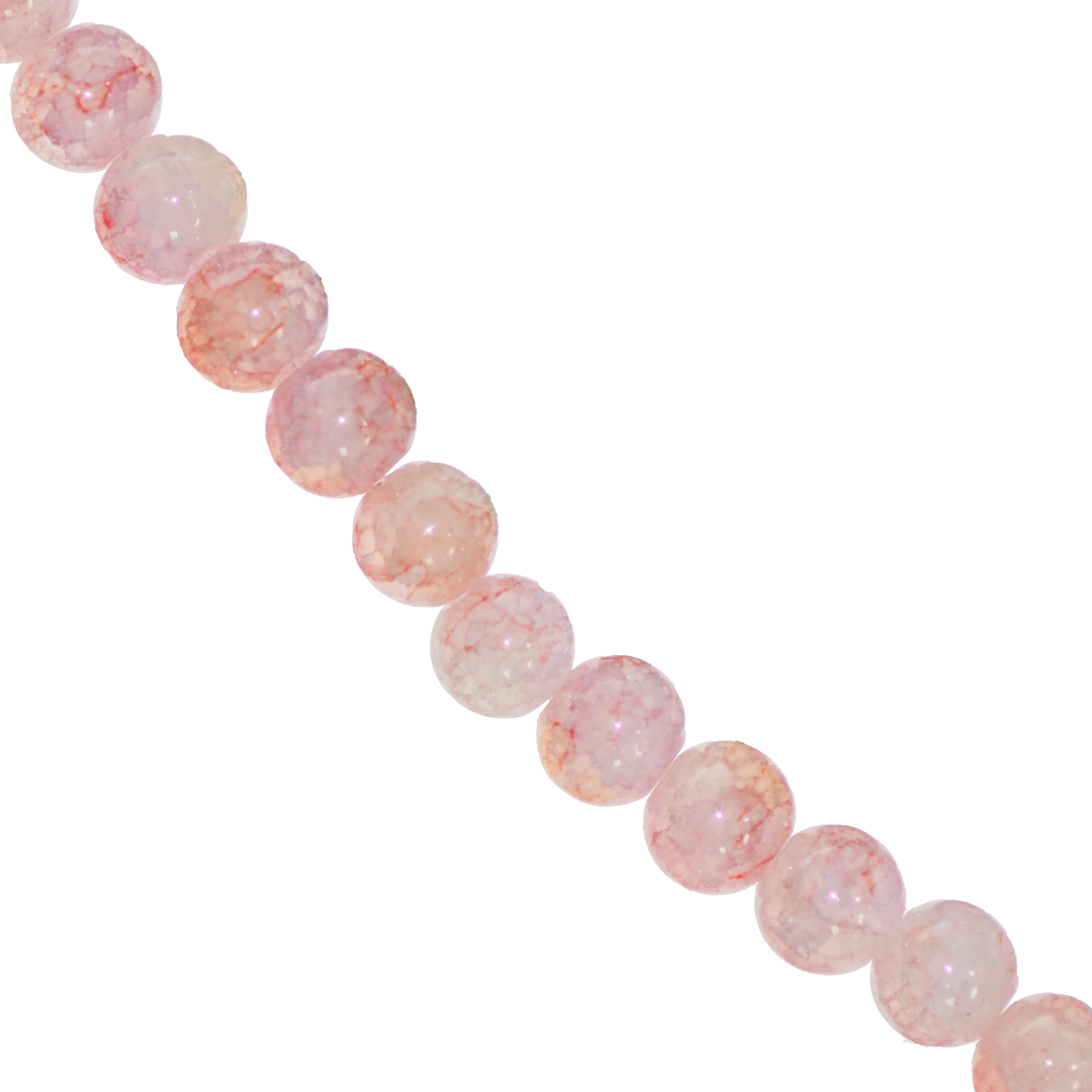 Cracked Glass Beads, Tie Dye, 10mm, Approx 70 pcs per strand, Available in Multiple Colours