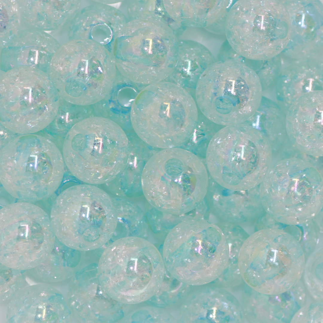 Plastic Beads Bulk Bag, Crackle Round Transparent, 18mm, Available in Multiple Colours, Sold Per pkg of Approx 30