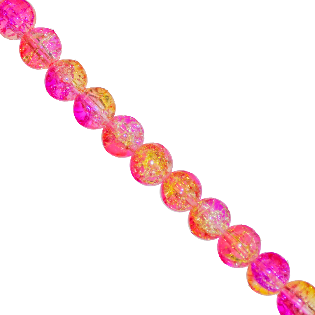 Marble Style Glass Beads, Cracked, 10mm, Approx 80 pcs per strand, Available in Multiple Colours