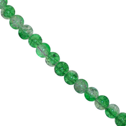 Marble Style Glass Beads, Cracked, 6mm, Approx 130 pcs per strand, Available in Multiple Colours