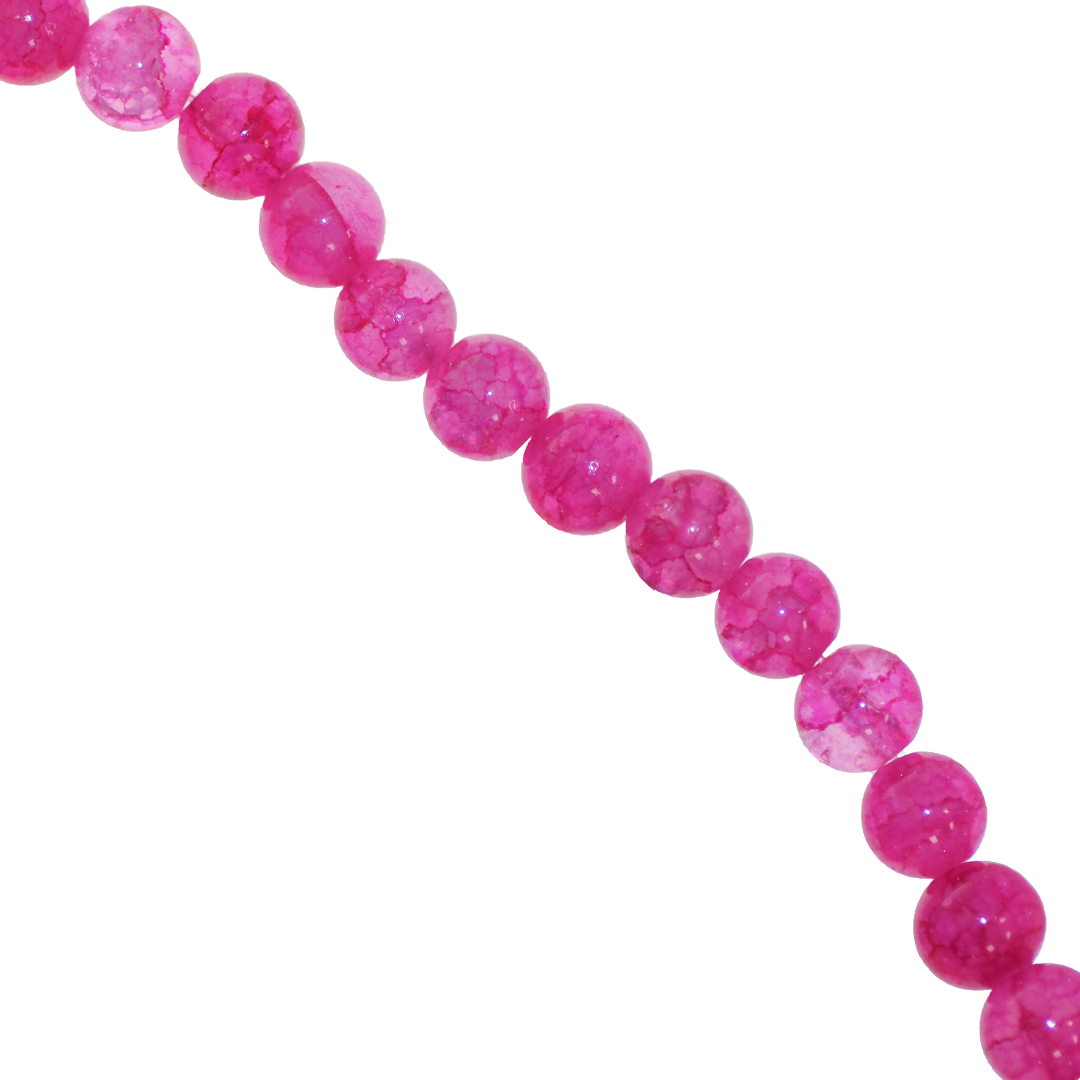 Marble Style Glass Beads, Cracked, 8mm, Approx 95 pcs per strand, Available in Multiple Colours