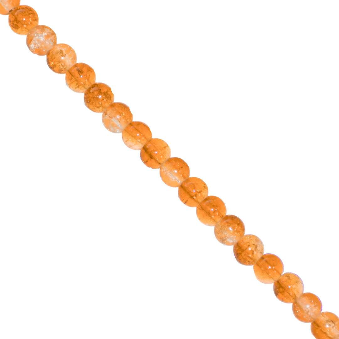 Marble Style Glass Beads, Cracked, 6mm, Approx 130 pcs per strand, Available in Multiple Colours