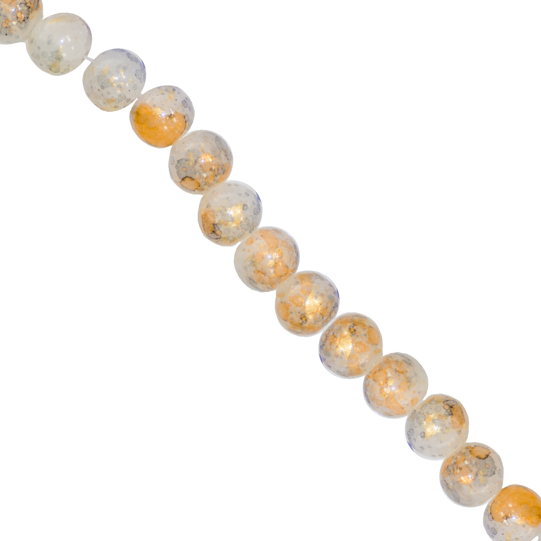 Cracked Glass Beads, Splatter Paint Design, 10mm, Approx 70 pcs per strand, Available in Multiple Colours