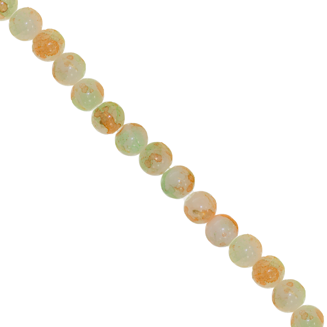 Cracked Glass Beads, Splatter Paint Design, 10mm, Approx 70 pcs per strand, Available in Multiple Colours