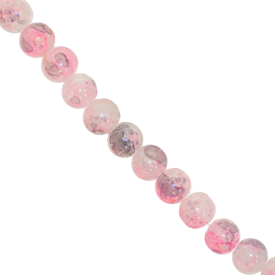 Cracked Glass Beads, Splatter Paint Design, 10mm, Approx 70 pcs per strand, Available in Multiple Colours