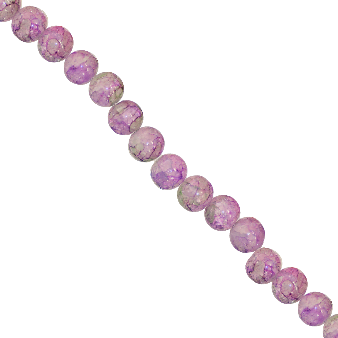 Cracked Glass Beads, Tie Dye, 10mm, Approx 70 pcs per strand, Available in Multiple Colours