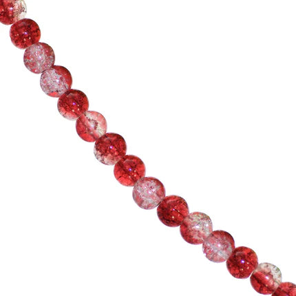 Marble Style Glass Beads, Cracked, 6mm, Approx 130 pcs per strand, Available in Multiple Colours