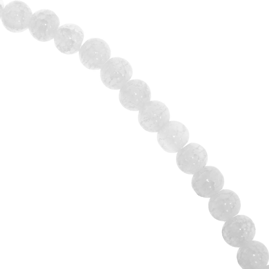 Marble Style Glass Beads, Cracked, 8mm, Approx 95 pcs per strand, Available in Multiple Colours