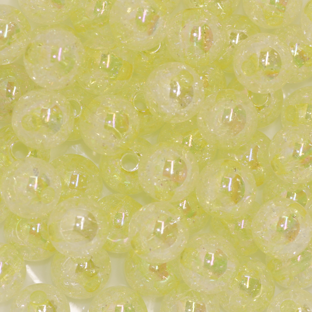 Plastic Beads Bulk Bag, Crackle Round Transparent, 18mm, Available in Multiple Colours, Sold Per pkg of Approx 30