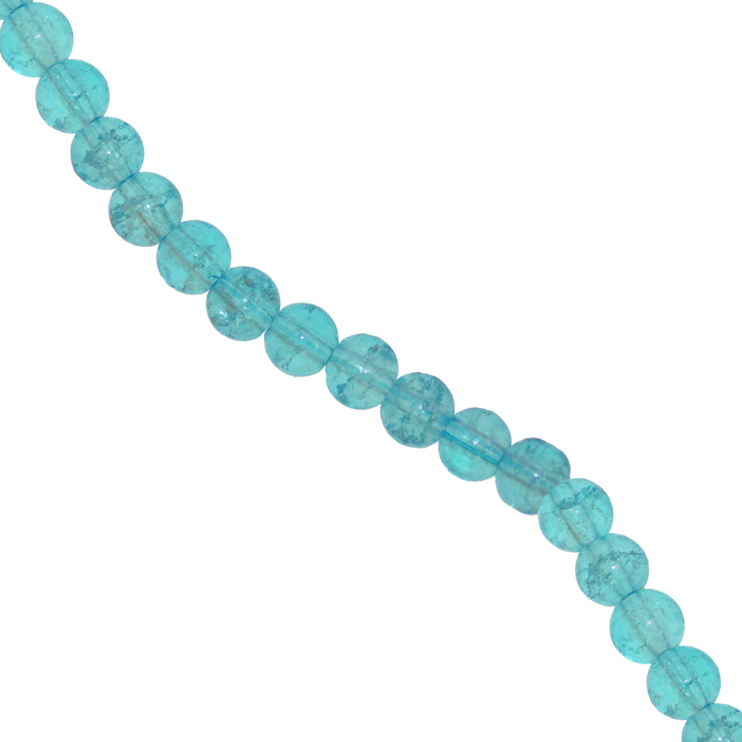 Marble Style Glass Beads, Cracked, 6mm, Approx 130 pcs per strand, Available in Multiple Colours