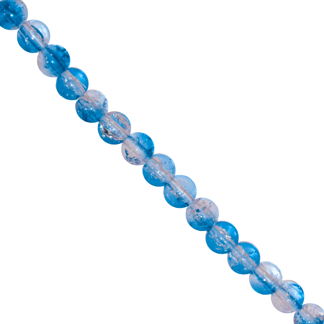 Marble Style Glass Beads, Cracked, 6mm, Approx 130 pcs per strand, Available in Multiple Colours