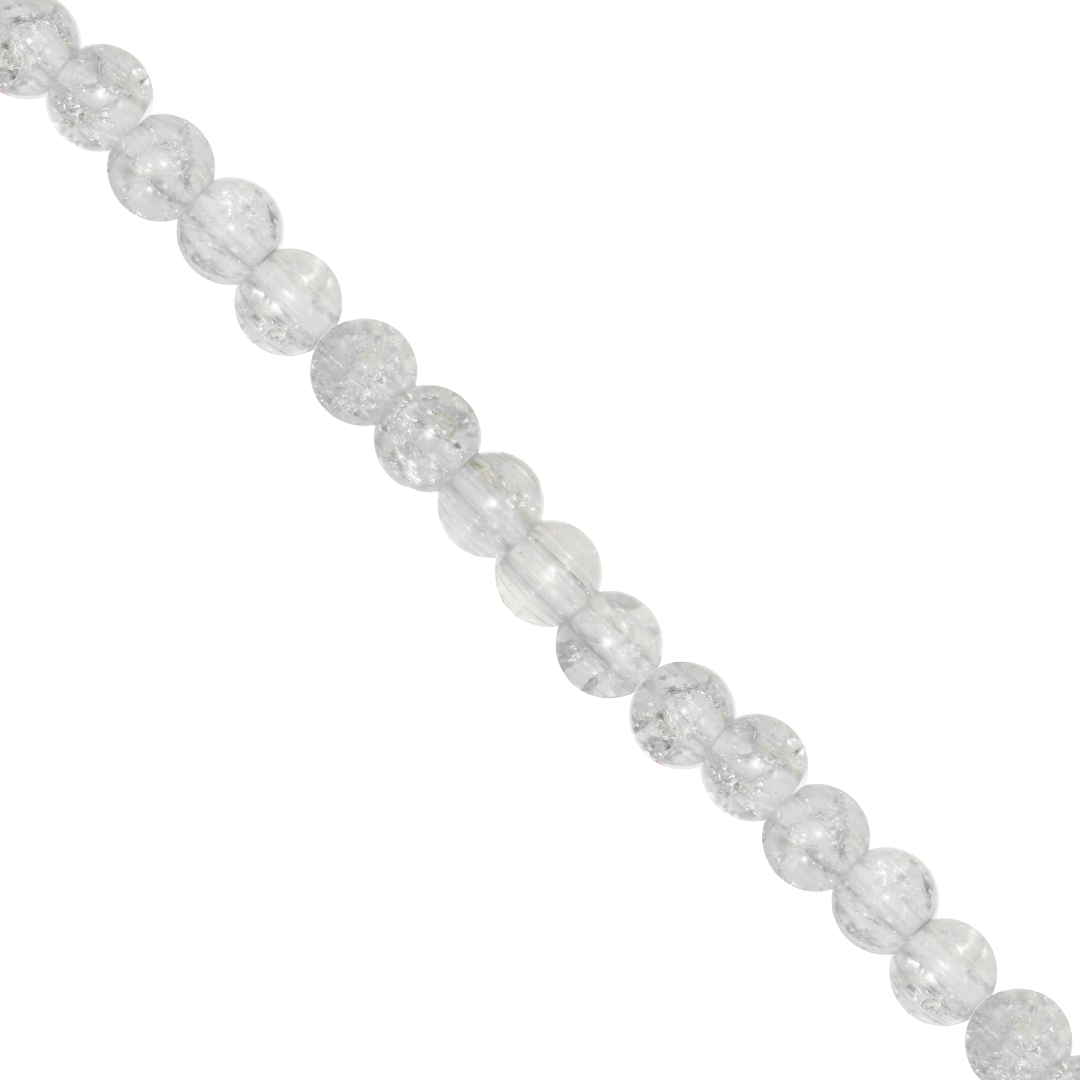 Marble Style Glass Beads, Cracked, 6mm, Approx 130 pcs per strand, Available in Multiple Colours