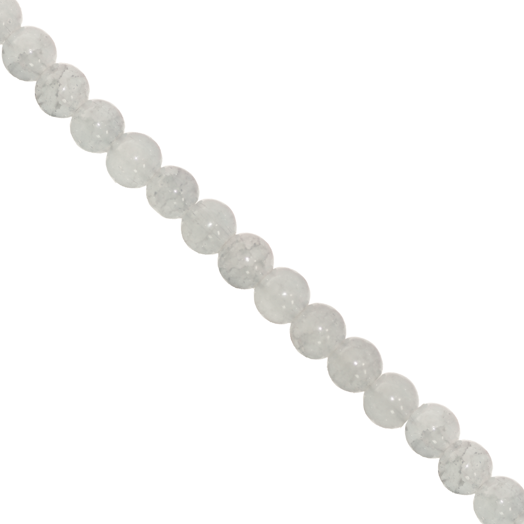 Glass Beads, Cracked, 6mm, Approx 140 pcs per strand, Available in Multiple Colours