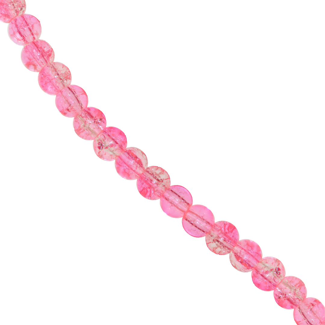 Marble Style Glass Beads, Cracked, 6mm, Approx 130 pcs per strand, Available in Multiple Colours