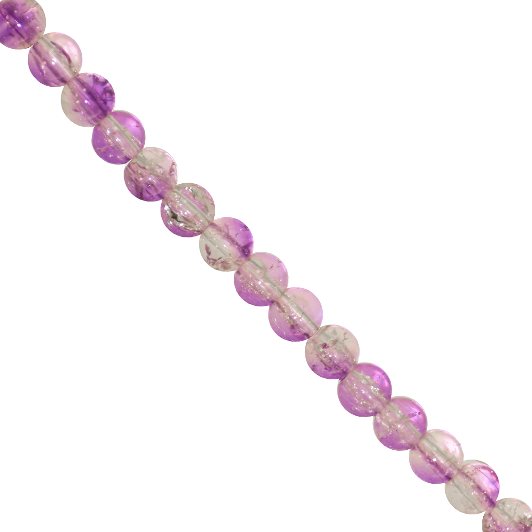 Marble Style Glass Beads, Cracked, 6mm, Approx 130 pcs per strand, Available in Multiple Colours