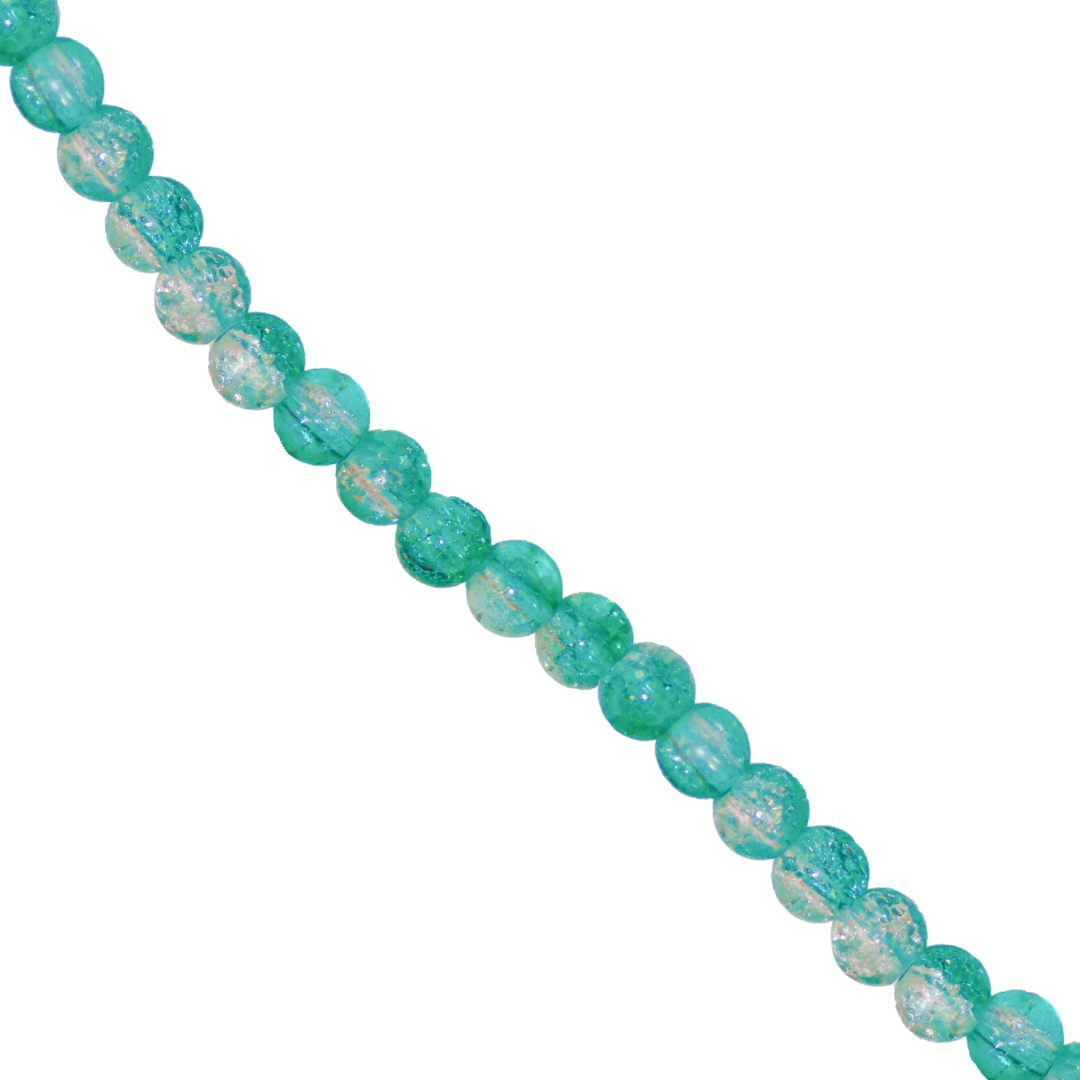 Marble Style Glass Beads, Cracked, 6mm, Approx 130 pcs per strand, Available in Multiple Colours