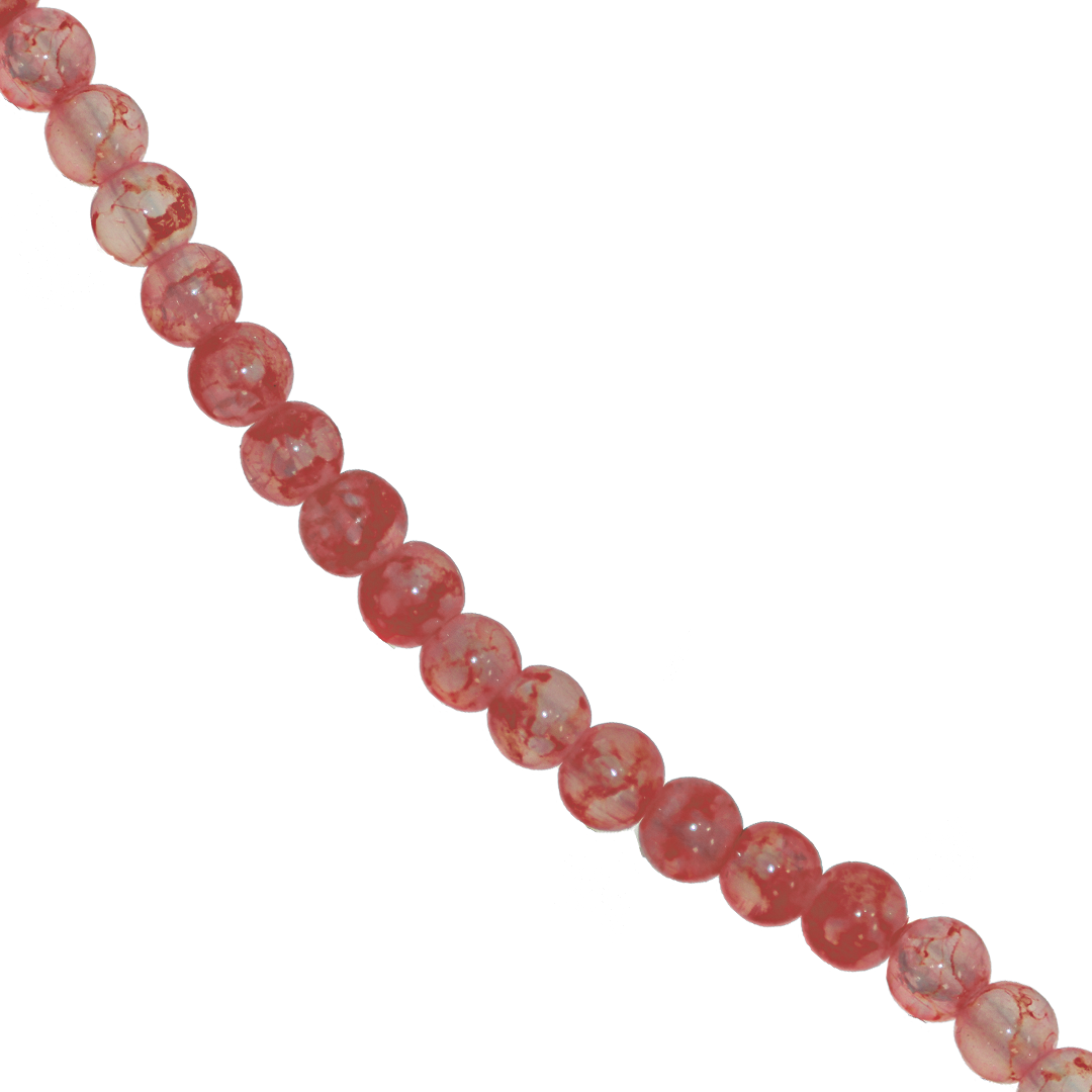 Glass Beads, Cracked, Tie Dye, 6mm, Approx 130 pcs per strand, Available in Multiple Colours