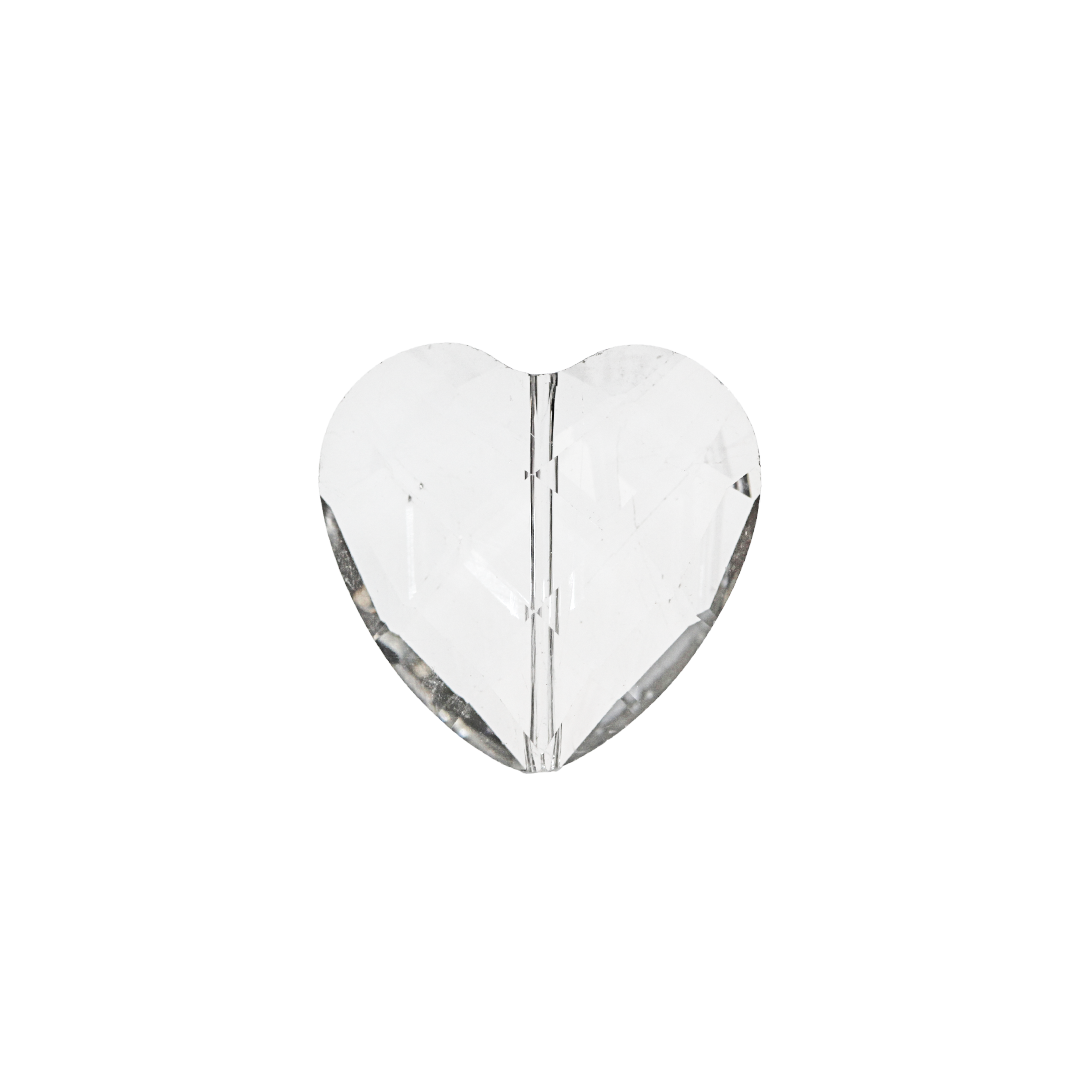 Glass Crystal Bead, Crystal, Heart, 32mm x 33mm, Sold Per pkg of 2